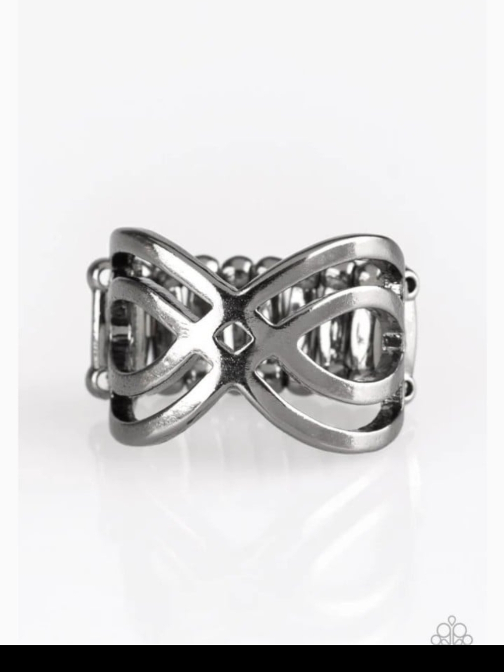 Infinite Fashion Black Ring Unique Paparazzi Bow Cutout With Stretch Band